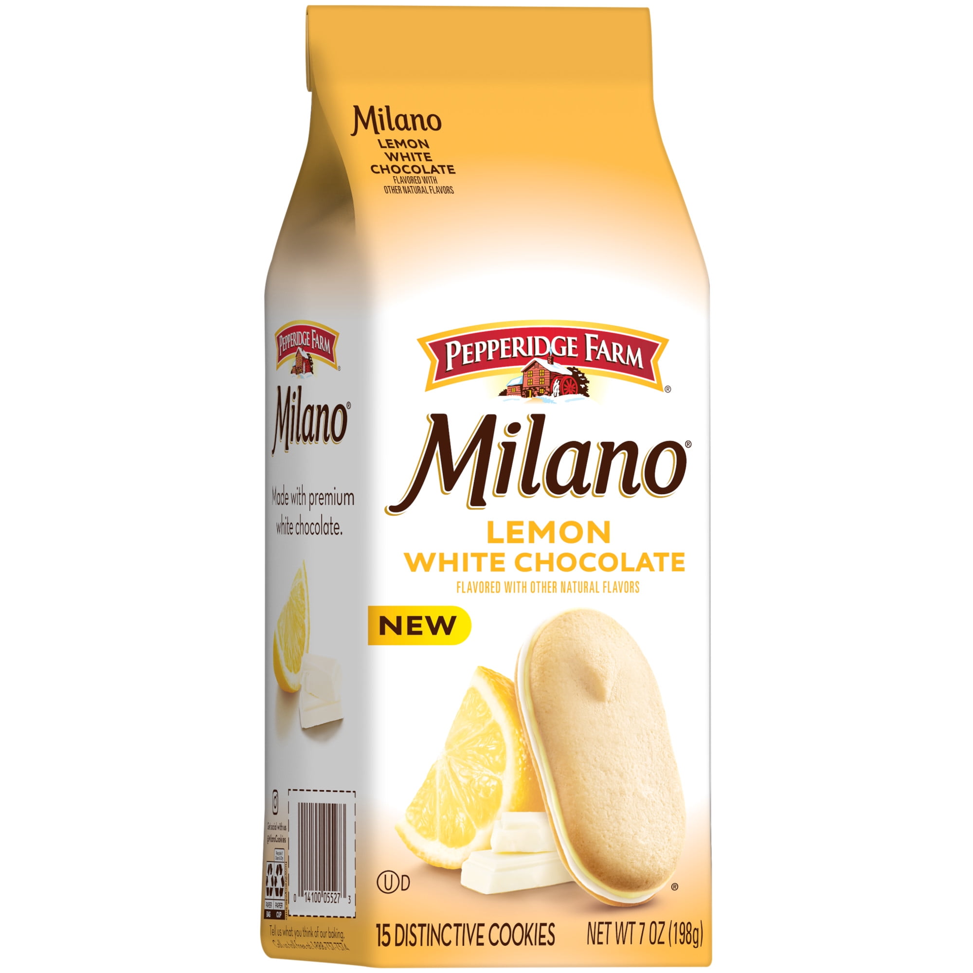 Pepperidge Farm Milano White Chocolate Lemon Flavored Cookies, 7 oz (3 Pack) Free Gift from Winrock Store