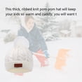 thumbnail image 2 of Conjunto de gorro, bufanda y guantes con pompón para niños: gorro de esquí de punto cálido para niñas y niños Winter Wonderland, 2 of 5