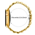 thumbnail image 3 of Dwitch Fashion Sparkling Metal Diamond Band for Apple Watch Series Ultra/10/9/8/7/6/5/4/SE/3/2/1, Shiny Crystal Watch Strap for Women Men, Adjustable Metal Link Bracelet 42/44/45/46/49mm,Gold, 3 of 6