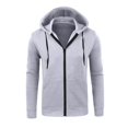 thumbnail image 5 of Hearthz Men Hoodies Zip Up Long Sleeve Mens Jacket with Hood Streetwear Oversized Fall Winter Mens Hoodies with Pocket Dark Gray XXXL, 5 of 5