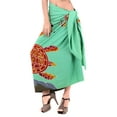 thumbnail image 2 of HAPPY BAY Women's Beachwear Sarong Bikini Skirt Swim Cover up Swimwear Bathing suit Summer Wraps Swimsuit Beach Wrap Coverups for Women One Size Shamrock Green, Turtle, 2 of 5