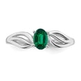 thumbnail image 3 of Auriga 925 Sterling Silver Green Emerald Solitaire Engagement Ring Size- 10 for Women, 3 of 7