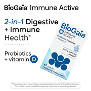 BioGaia Protectis Immune Active Probiotic | Clinically Proven Probiotic + Vitamin D | Supports Immune, Digestive and Overall Health | Probiotics For Men & Women | Capsules | 60 day supply
