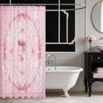 thumbnail image 3 of Erosebridal Bold Satin Bow Ribbon Shower Curtain 72Wx72L for Girls, Romantic Floral Print Waterproof Bathroom Curtain, 3 of 5