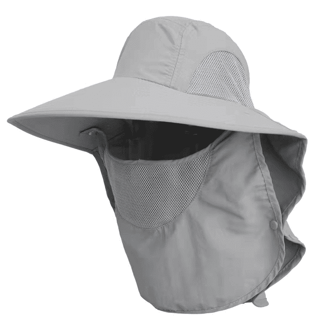 Chapeau de Pêche Casquette de Soleil avec Rabat Couvre-Nuque, Casquette de Baseball de Protection Solaire avec Rabat pour Randonnée Safari Hommes UPF50+