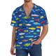 thumbnail image 1 of Balery Submarines And Whales Camisa Casual de Manga Corta con Botones para Hombre, Texturizada, Estilo Cubano, para Playa, Verano-X-Large, 1 of 5