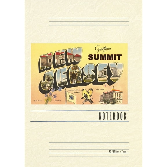 Vintage Lined Notebook Greetings from Summit, New Jersey, (Paperback)