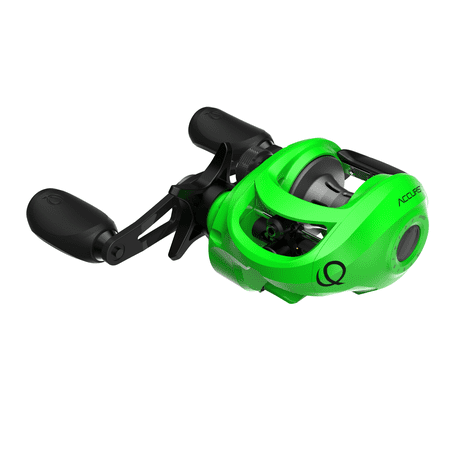 UPC: 0032784639411 | Quantum Accurist Baitcast Fishing Reel Size 100 Reel Right-Hand Retrieve Oversized Non-Slip Handle Knobs and Continuous Anti-Reverse Clutch One-Piece Aluminum Frame 7.0:1 Gear Ratio Green