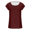 thumbnail image 4 of Annhoo Plus Size Tops for Women Cap Sleeve Round Neck Basic T Shirts Summer Casual Comfy Beach Vacation Tees, 4 of 6