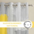 thumbnail image 6 of Yellow Abstract Kitchen Curtains Window Panels, Grey Geometric Oil Painting Vintage Gradient Insulated Window Treatment Curtain, Grommet Curtains for Bedroom/Living Room/Bathroom, 2 Piece 42"Wx84"L, 6 of 8