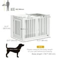 thumbnail image 3 of PawHut 31.5" Dog Crate Furniture with Double Doors, for Medium Dogs, White, 3 of 10