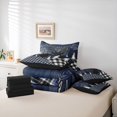 thumbnail image 6 of Feelyou Wildlife Reindeer Moose Twin Bedding Sets 7-Piece, Checkered Buffalo Plaid Bedding Comforter Set, Navy Vintage Farmhouse Reversible Sheet Sets, Breathable Home Decor, 6 of 8