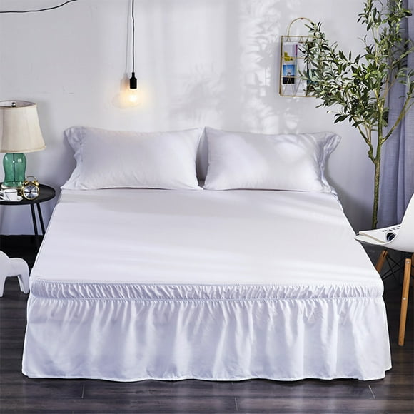 VERDANVERSE Jupe de Couvre-Lit de Rangement Chemise de Lit Double Polyester Protection Complète pour la Maison Adultes 1 Ensemble