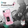 thumbnail image 2 of Allytechgroup iPhone 16e Case, Sliding Camera Lens Cover Military Grade Protection Stand Bracket Bumper Rugged TPU PC Phone Case for Apple iPhone 16e 6.1", Rosegold, 2 of 8