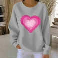 thumbnail image 2 of Hxlamzoo Womens Valentines Sweatshirt Love Heart Printed Graphic Ribbed Crewneck Pullover Casual Long Sleeve Tops, 2 of 4
