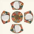 thumbnail image 2 of Leopard print autumn leaves pattern Round Table Placemats Set Of 5 Wedge Table Mats Washable Heat Resistant Place Mat For Dining Table Kitchen Farmhouse Restaurant, 2 of 6