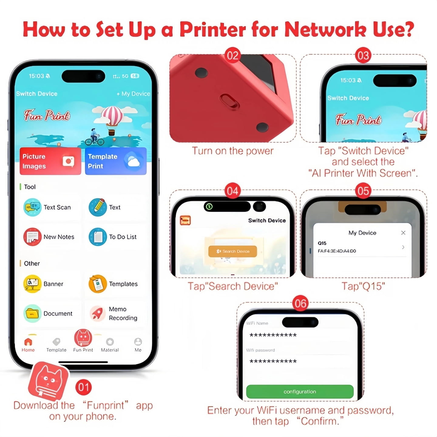 AI Mini Thermal Printer with Screen, Rechargeable Voice-to-Image Bluetooth Sticker Printer, Portable Inkless Pocket Printer for Journaling, DIY Labels, Notes & Creative Printing