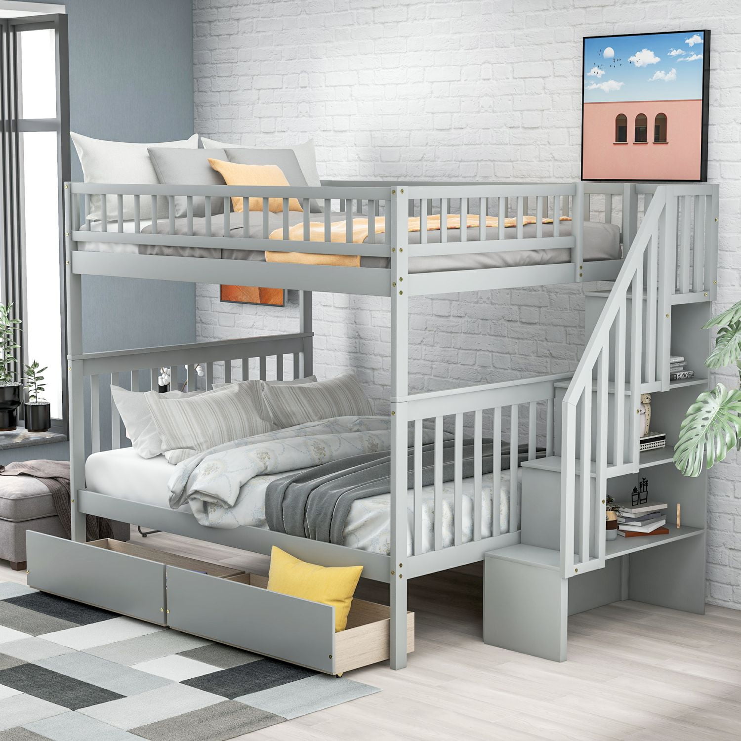 Full Bunk Beds Bedroom Furniture, Bunk Bed Earthquake Straps