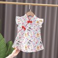 thumbnail image 4 of Youmylove Baby Girls Qipao Cheongsam Sleeveless Floral Party Princess Dress Outfits Toddler Short Dresses Clothes Stylish Dailywear, 4 of 4
