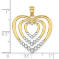 thumbnail image 3 of 14k w/ Rhodium Diamond-cut Polished 3-Hearts Charm K9449, 3 of 4