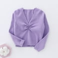 thumbnail image 2 of Hjtefg Girls' Velvet Dance Sweater - Warm Ballet Wrap Top for Autumn Winter,Color: Purple Size: 5-6 Years, 2 of 4