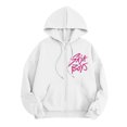 thumbnail image 4 of Pop cazadora para niña Hooded Sweatshirt,Soft Streetwear Pullover,Cute Long Sleeve Hoodie for Fall Winter Unisex （White）, 4 of 4