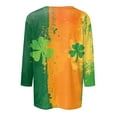 HAJWOH Womens St Patricks Day Shirt 3/4 Sleeve Irish Shamrock Graphic