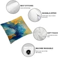 thumbnail image 4 of Acheng Blue Gold Marble Pillow Cases Cushion Covers Modern Marble Aesthetic Throw Pillow Covers Set of 2 Retro Watercolor Artwork Design Decorative Throw Pillowcases White, 4 of 6
