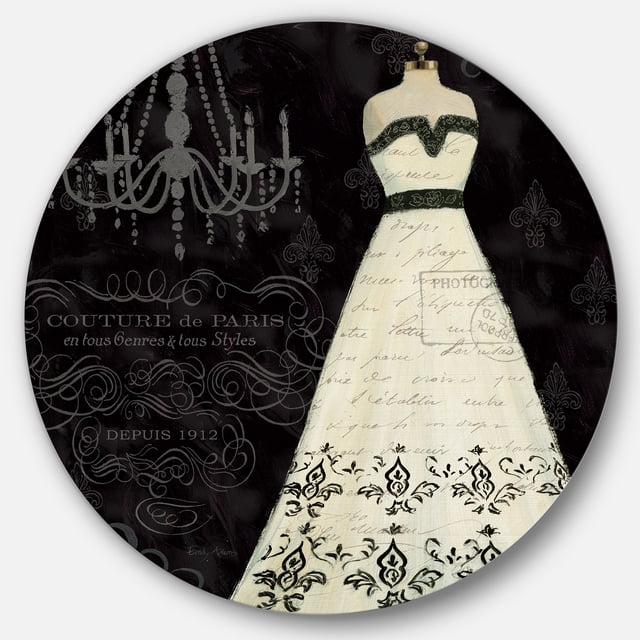 Designart 'French Couture II' Glam Metal Circle Wall Art