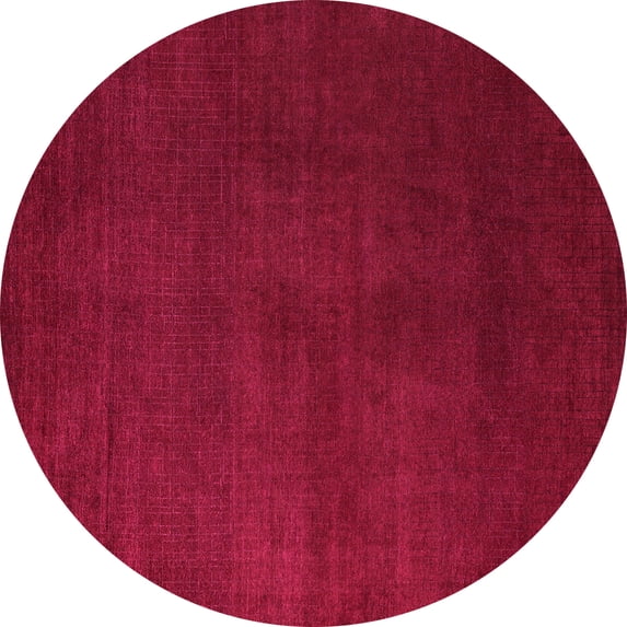 Ahgly Company Indoor Round Abstract Pink Modern Area Rugs, 4' Round