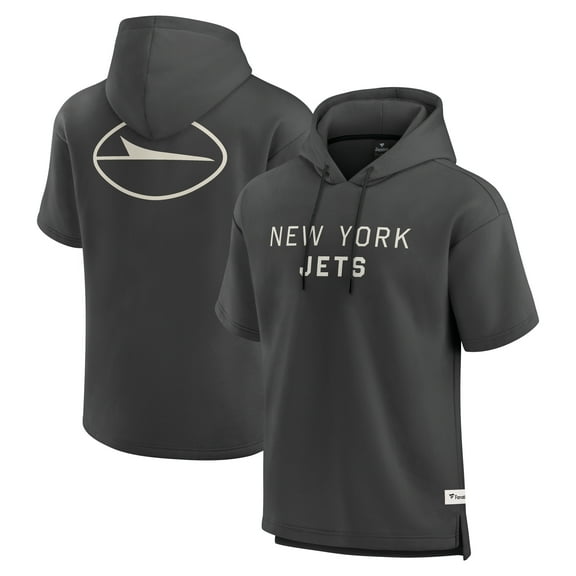 Men's Fanatics Charcoal New York Jets Elements Future Ground Lettering Short Sleeve Pullover Hoodie