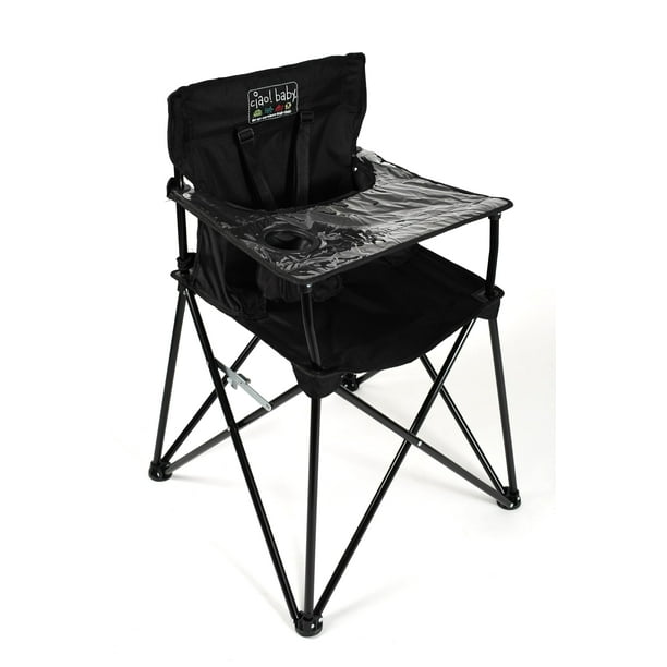 ¡chao! Trona portátil para bebé para viajar, trona plegable con bandeja, color negro