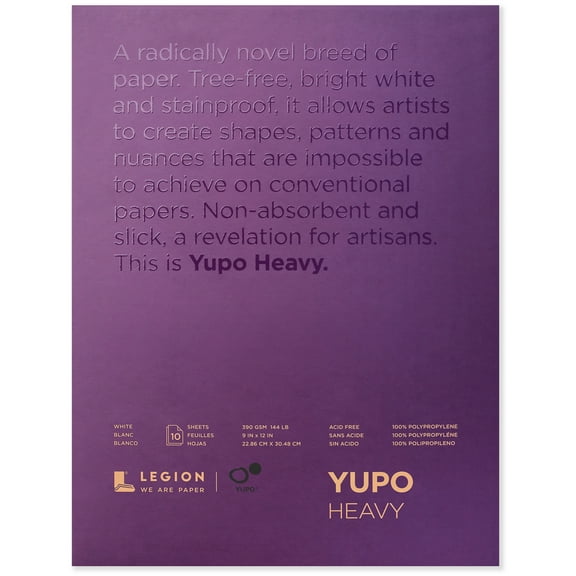 Legion Paper Yupo Heavy Watercolor Pad, 10 Sheets, 9in x 12in