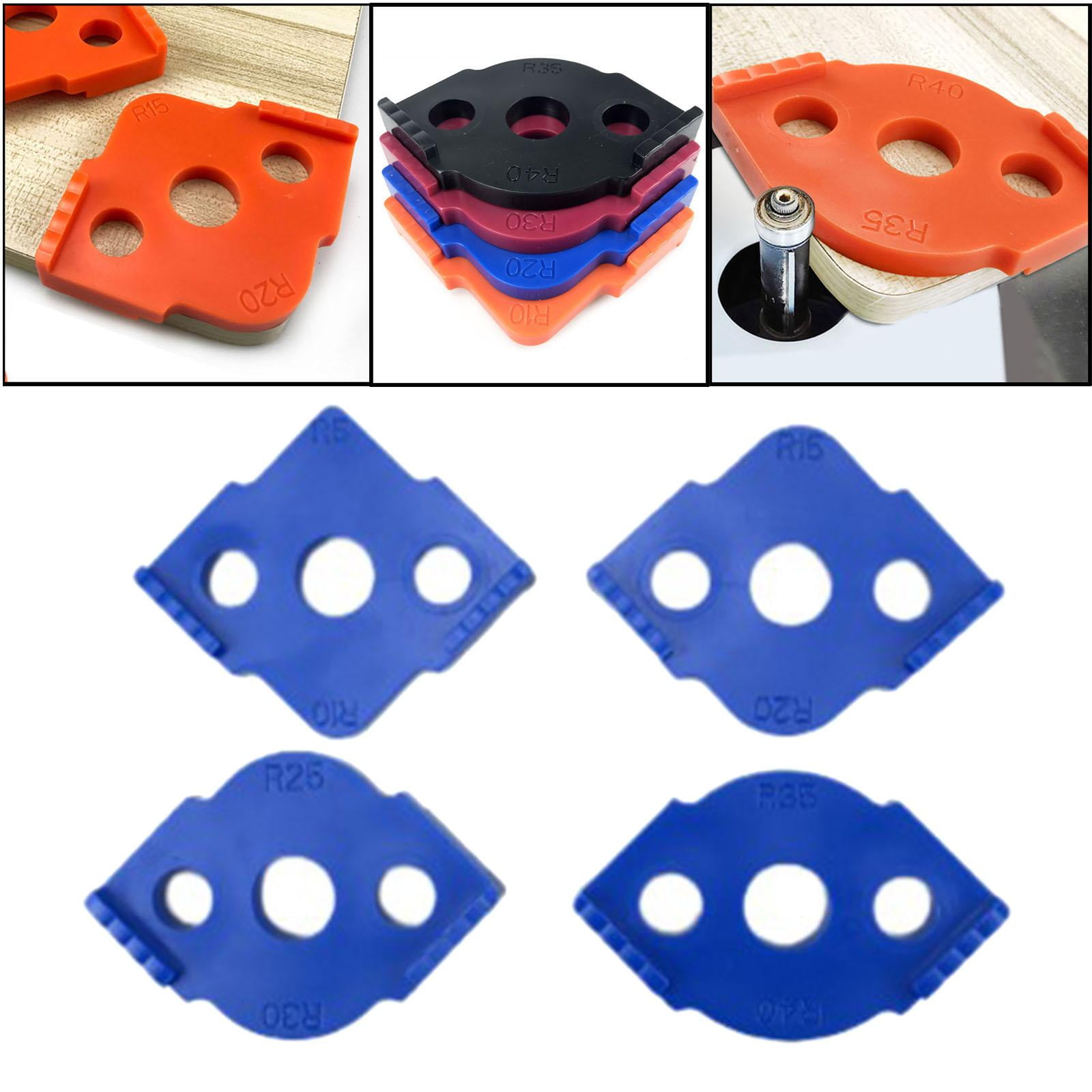 Gabarits D'angle Pour Défonceuse Benustra Lot De 2 - Alliage D'aluminium, 8 Rayons R10 à R50, Outil 8 En 1 Pour Travail Du Bois