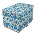 thumbnail image 1 of Floral Dog Crate Cover, Blooming Poppies Leaves Spring Tones Hand Drawn Sketch Repetitive, Easy to Use Pet Kennel Cover Small Dogs Puppies Kittens, 7 Sizes, Emerald and Deep Sky Blue, by Ambesonne, 1 of 1