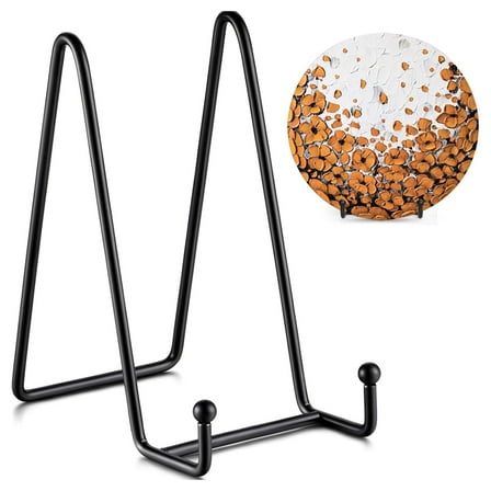 (2 Pack) Plate Stands for Display - 6 Inch Stand   Metal Frame holder stand Picture, Decorative Plate, Book, Photo Easel