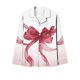 thumbnail image 4 of Puntoco Conjuntos de pijama cómodos para mujer, moda informal para mujer, estampado de lazo navideño, manga larga, pantalones, pijama, traje, 4 of 5