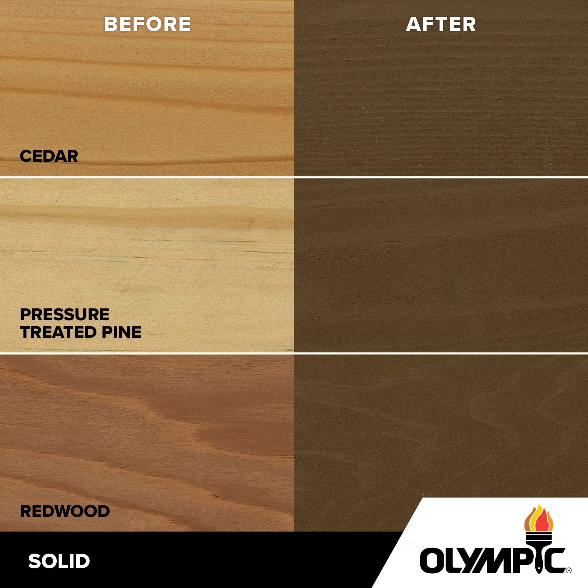 Olympic Elite 1 Gallon SC-1056 Olivewood Solid Advanced Exterior Stain and Sealer in One