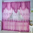 thumbnail image 2 of Pink Lace Curtain Quality Embroidered Purple Window Queen Room Screening Dodechedron Belt Finished Product Violet Curtains, 2 of 5
