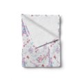 thumbnail image 2 of Romantic Soft Flannel Fleece Blanket, Vintage European Paris Eiffel Tower with Flowers Floral Swirls Art, Cozy Plush for Indoor and Outdoor Use, 50" x 60", Pale Blue Pink and White, by Ambesonne, 2 of 6