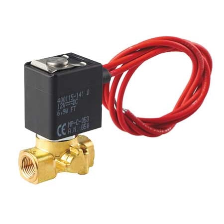 Asco Gas Solenoid Valve - ASCO Solenoid Valve,Brass,NC,Air, Inert Gas U8256A002V