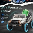thumbnail image 6 of Xuanlur 24V Ride on Toys with Width Seat, Ride on Car with Remote Control, Kids Ride on Truck Car for Kids, Rear Suspension, Portable Pull Rod, Light, Trunk Storage, Bluetooth, USB, 2.5-4MPH (White), 6 of 7