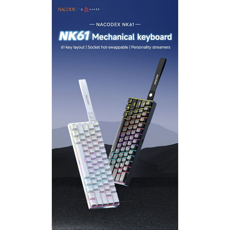 Ajazz NK61 60% Wired Mechanical Keyboard Mixed Color RGB Hot-Swap