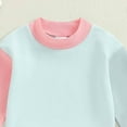 thumbnail image 4 of Xyant Toddler Baby Girl Clothes Fall Winter Outfits Color Block Long Sleeve Sweatshirt Tops + Pants Set (Pink,2-3 Years), 4 of 5