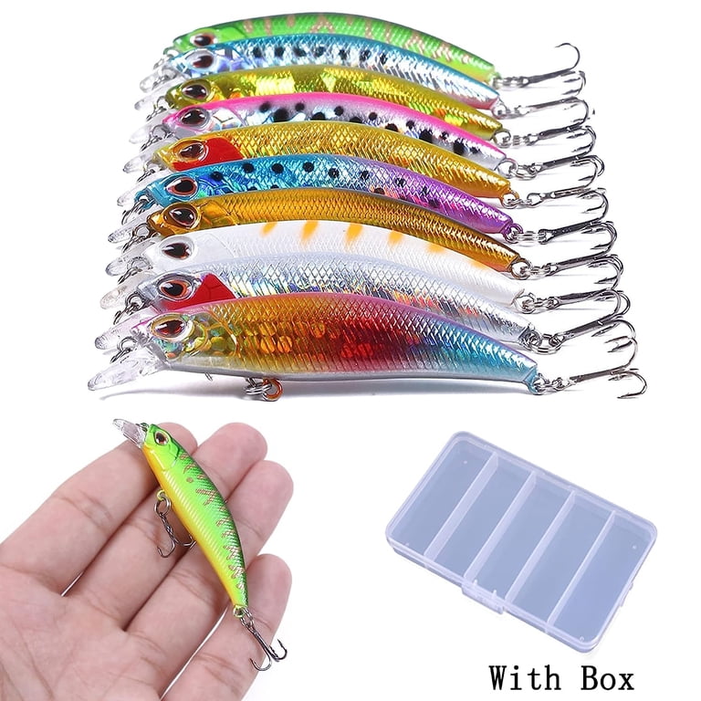 Ksopiavobs Jerkbait Fishing Lures Jerk Baits for Bass Fishing Jerk Bait  Minnow Lures with Tackle Box for Freshwater Saltwater,10pcs - Walmart.com