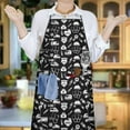 thumbnail image 6 of Black White Medical Symbol Pattern Apron-Garden Aprons for Women with Pockets-Cotton Linen Waterproof Kitchen Cooking Gardening Aprons Adjustable for Kitchen,Cooking,BBQ and Salon 33x27 Inch, 6 of 7