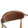 thumbnail image 6 of Noble House Minimalist PU Upholstered Dining Chairs with Metal Frame, Maple+Coffee, Set of 2, 6 of 9
