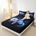 thumbnail image 4 of Manfei Kawaii Salamander Twin Sheet Sets 3pcs for Preppy Child,Cartoon Animal Twin Fitted Sheet Microfiber,Bling Glitter Breathable Flat Sheet,Microfiber Bedroom Decor, 4 of 7