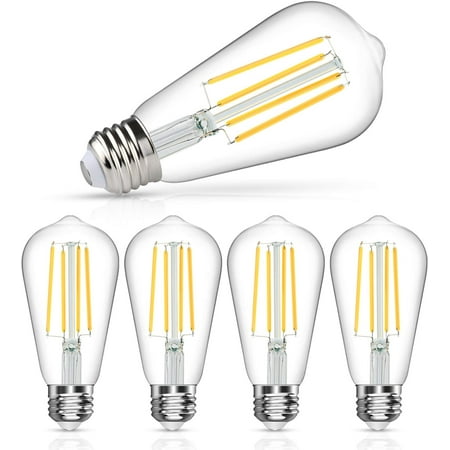 

Vintage LED Edison Bulb 6W Equivalent 60W DaylightWhite 4000k Dimmable Led Filament Light Bulb E26 Base High CRI 95+ Eye Protection Led Bulb Clear Glass for Home Pack of 5