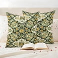 thumbnail image 3 of Sage Green Boho Outdoor Waterproof Pillow Covers, Rustic Southwest Plants Motifs Decorative Square Throw Pillowcase Sofa Cushion Sham for Patio/Couch/Chair, 16"x16" 2 Pack, 3 of 8